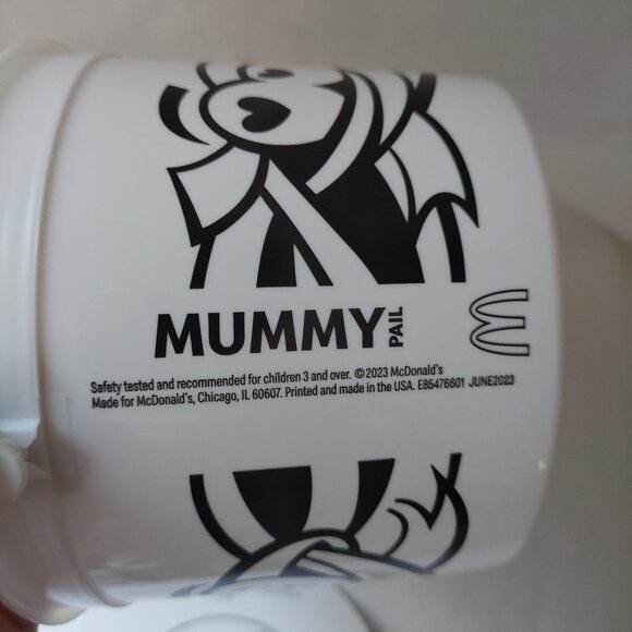 2023 McDonalds Halloween Happy Meal Boo Buckets Mummy Pail w/Stickers - Picture 3 of 4